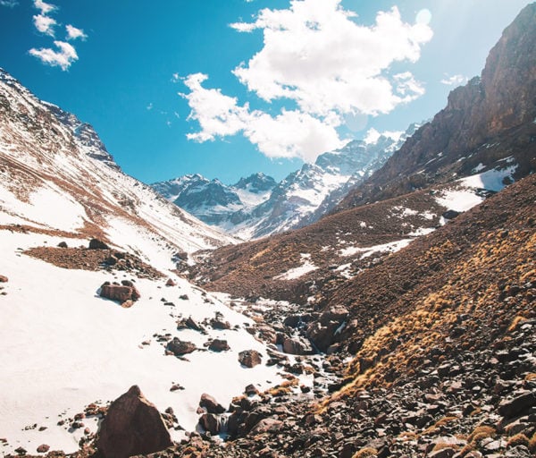 scenic view of a trail in the national park of Toubkal - Morocco