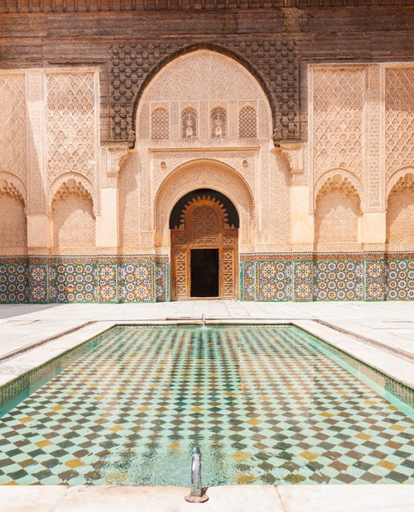 Madrassa Ali Ben Youssef pool Marrakech Morocco