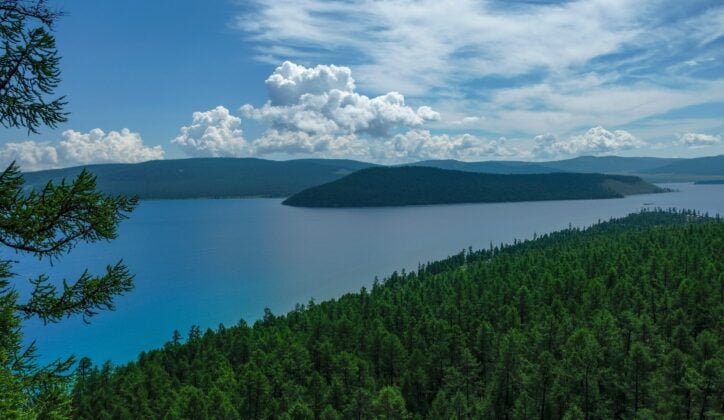 Views of the Khovsgol lake in Mongolia.