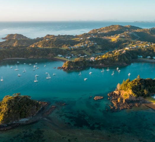 Early morning sunrise over Tutukaka Coast, Northland, New Zealand.