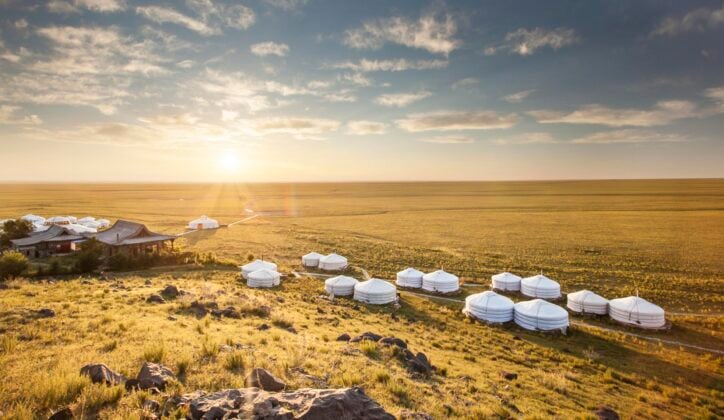 Sunrise at Three Camel Lodge in the Gobi Desert, Mongolia