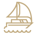 Gold yacht icon