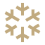 Vector art of snowflake drawn in bold gold lines